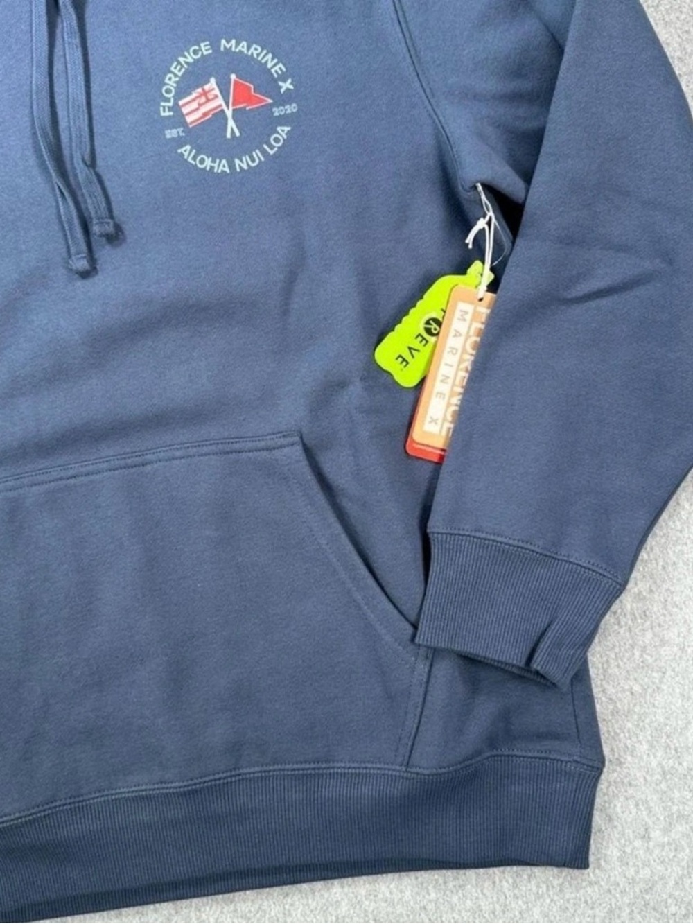 Florence x Marie Hoodie Sweatshirt in Blue Size Large - Picture 3 of 6